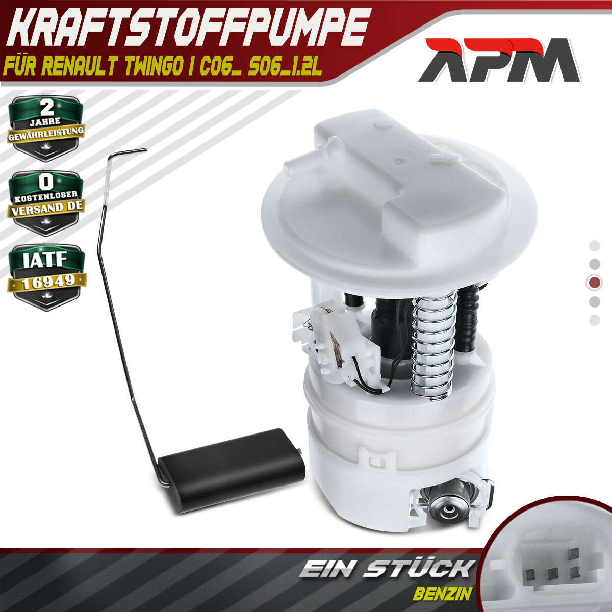 Bomba de combustible unidad de transporte 4 polos para Renault Twingo I C06 S06 1.2L gasolina