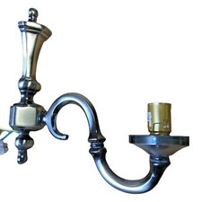 Vintage Pewter Silver Wall Light Sconce Electric Fitting Indoor Home Decor NOS