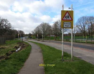 Photo 6x4 Warning sign - School/Ysgol, Willowbrook Drive, St Mellons, Car c2020