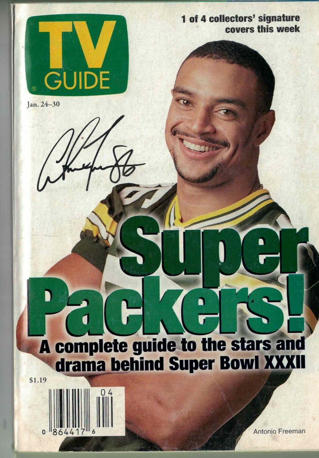 Jan 2430 1998 issue of TV Guide Green Bay Packer's Antonio Freeman eBay