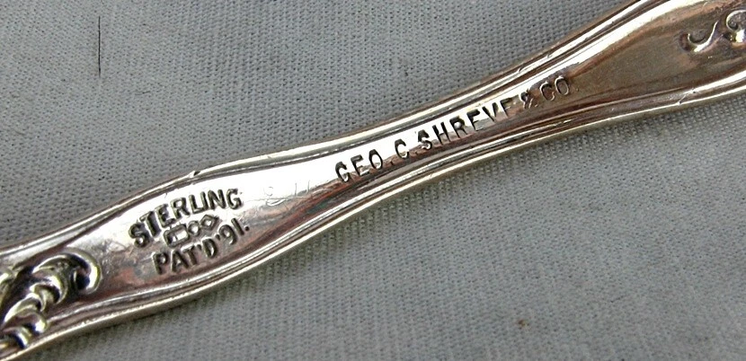 Colher de servir "cupida" de frutas esterlinas por DOMINICK & HAFF SHREVE & Co. c.1891 - Imagem 4 de 4