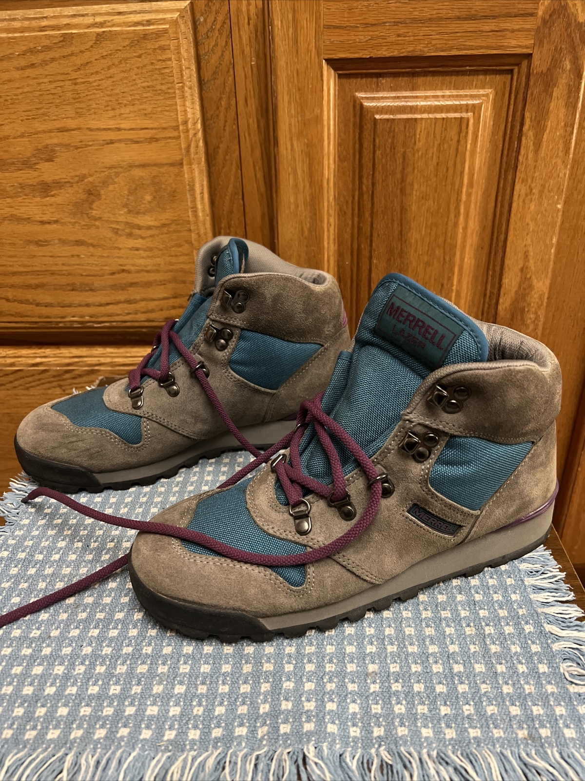 Merrell Lazer stivali da trekking da donna taglia US 8 in pelle viola acqua