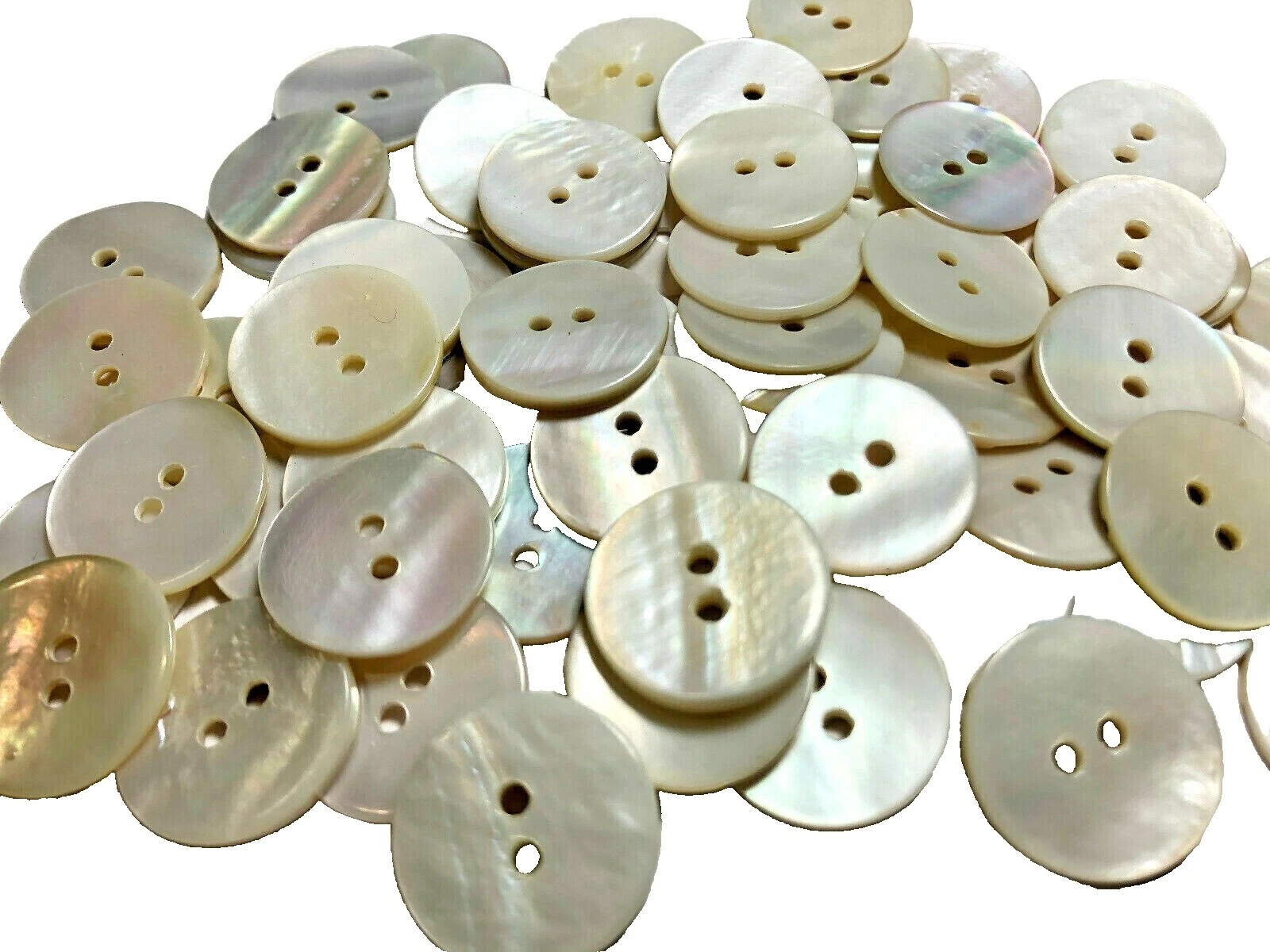 Botão Liso Branco 2 Furos Botões de Costura