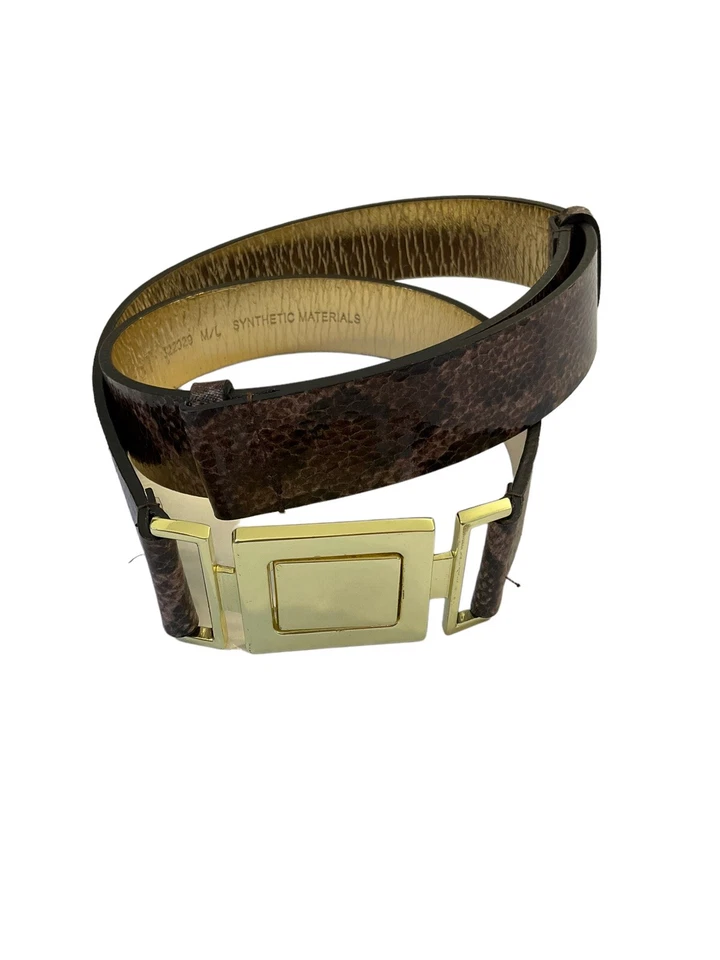 Nine West 合成皮革皮带可调节金色扣 M/L #10•4 — 第 2/4 张图片