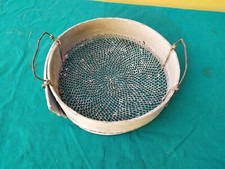 Antico setaccio da muratore in legno con rete in metallo 30 cm vecchio d'epoca