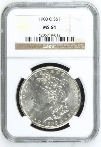 1900-O Morgan Silver Dollar in NGC MS 64 - NGC Brown Label Holder