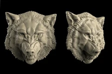 3D STL Model WOLF'S HEAD for CNC Aspire Artcam 3D Printer Router Engraver Cut 3D