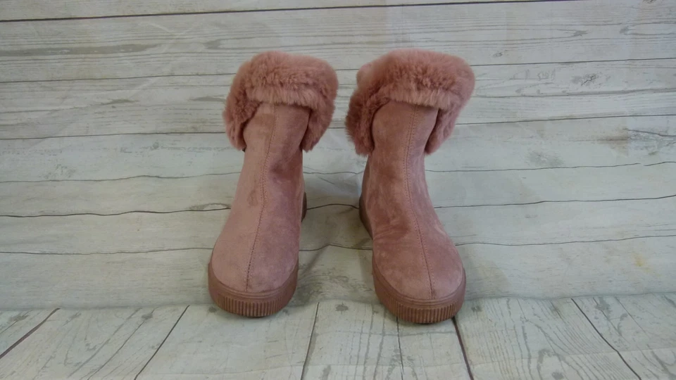 Botas de bambú para mujer de piel sintética color rosa Foto 2 de 4