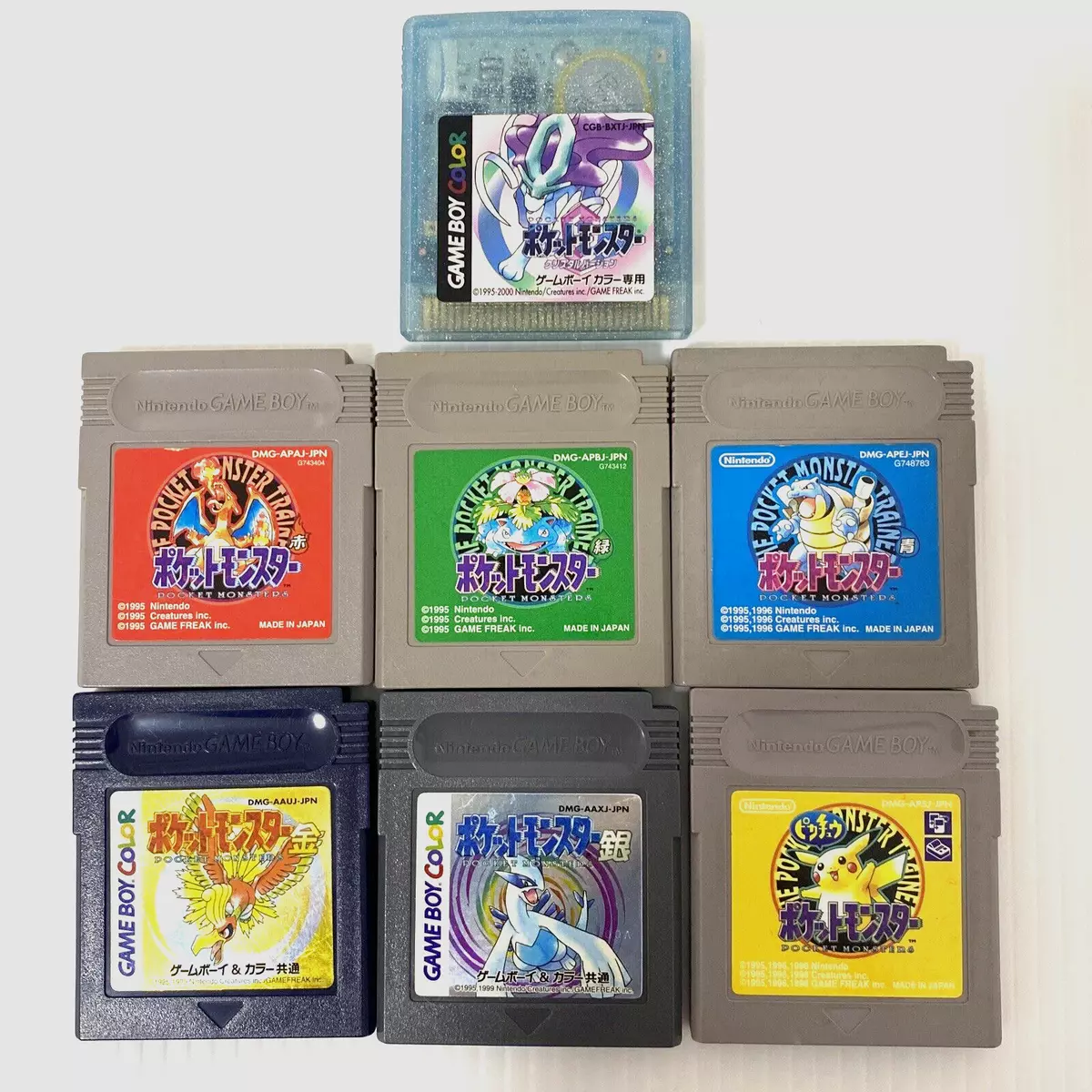 GameBoy Pokemon Green Red Blue Pikachu yellow Gold Silver Crystal SET GB  Lot 7