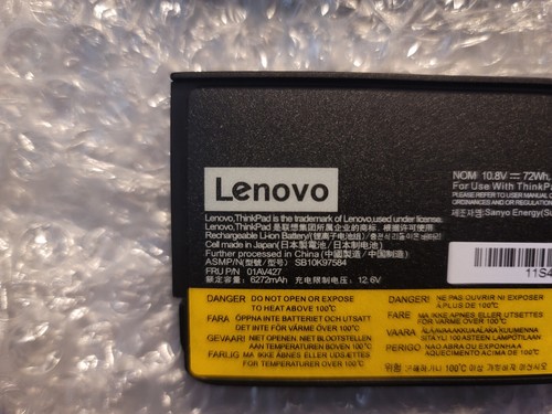 Genuine 61++ 72Wh Battery for Lenovo ThinkPad T470 T570 T580 01AV492 01AV427 - Picture 2 of 5