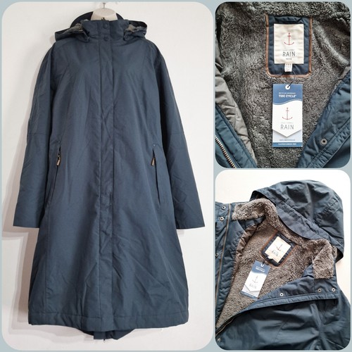 Seasalt Size 26-28 Petite RRP £160 BNWT Grey Teal Waterproof Hooded Coat Pocket - Picture 24 of 24