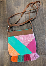 Colorful Girl Clutch Purse With Fringe And Glitter - Fun Accessory