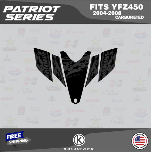 Graphics Kit for YAMAHA YFZ 450(2004-2008)CARB YFZ450 Patriot - Smoke 16 MIL - Picture 4 of 6