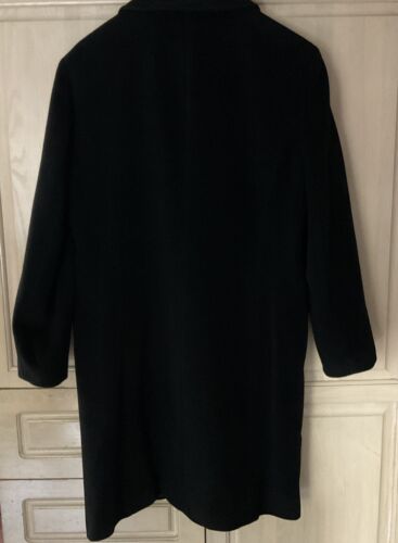 CALVIN KLEIN Womens Over-Coat Sz 14 Black Angora Wool Blend 3/4 Length - Picture 4 of 9