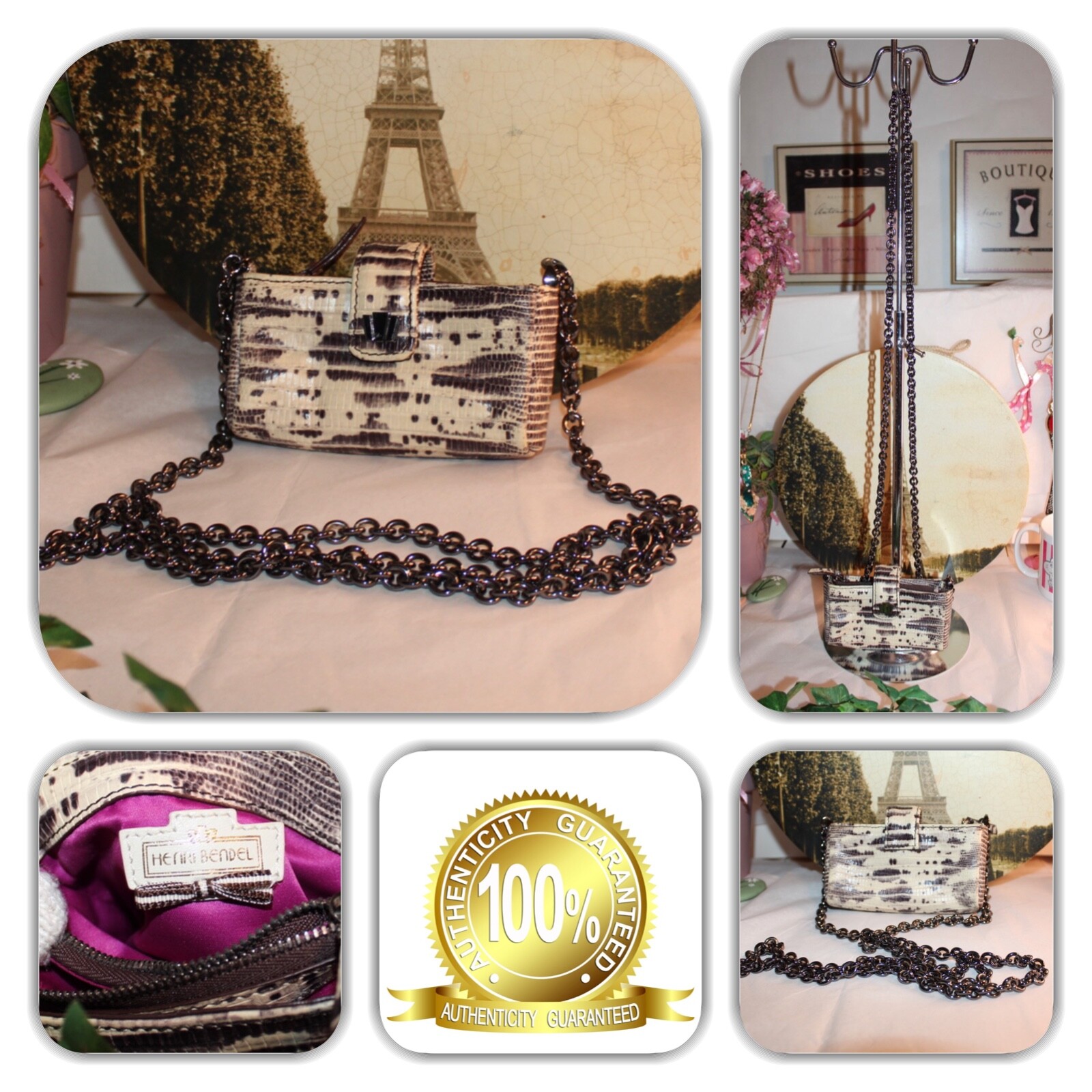 ECLECTIC HENRI BENDEL MINI PYTHON" RARE" CHAIN CR… - image 24