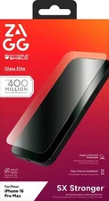 New ZAGG InvisibleShield Glass Elite Screen Protector Apple iPhone 16 Pro Max
