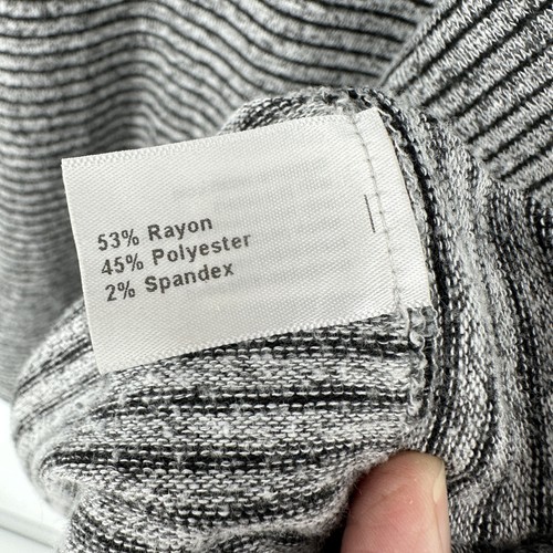 Lane Bryant Sweater Womens 18/20 Gray Black Striped Oversized Poncho Hoodie Top - Picture 6 of 9