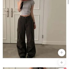 Cargo Wide Pants Charcoal Official