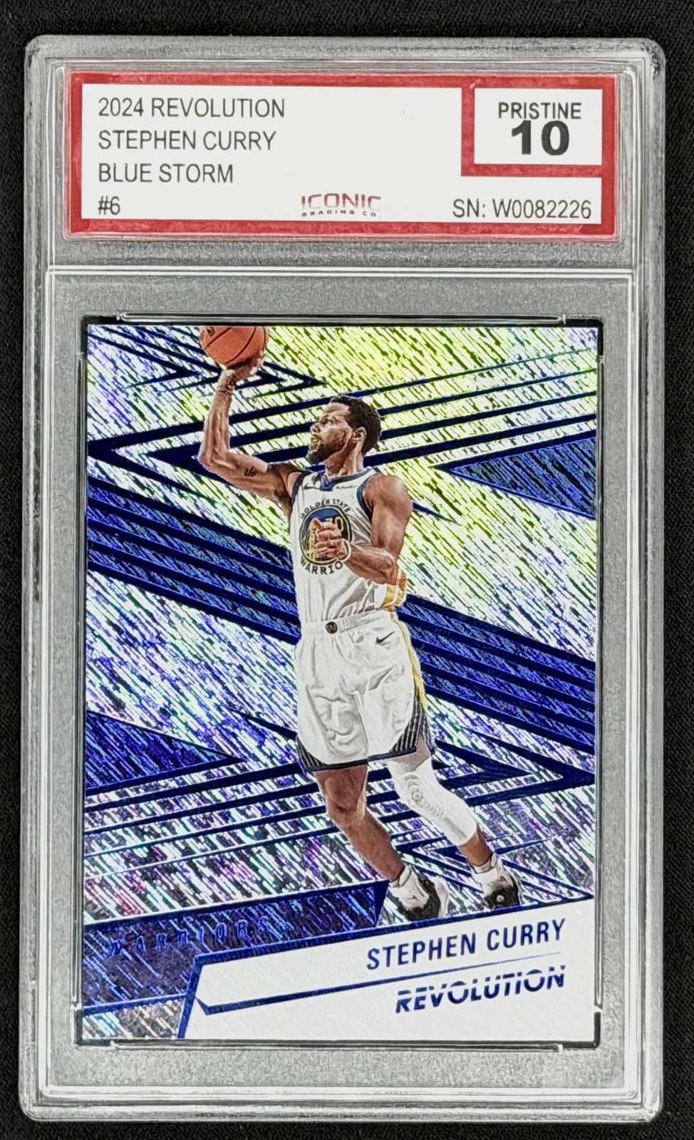 2024-25 Panini Revolution #6 Stephen Curry Blue Storm Iconic 10 Pristine view 1