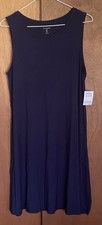 NWT AMAZON ESSENTIALS WOMEN'S NAVY SLEEVELESS MAXI DRESS SIZE MED