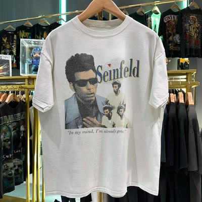 #ad 1993 Seinfeld Kramer Washed T Shirt White L $25.99