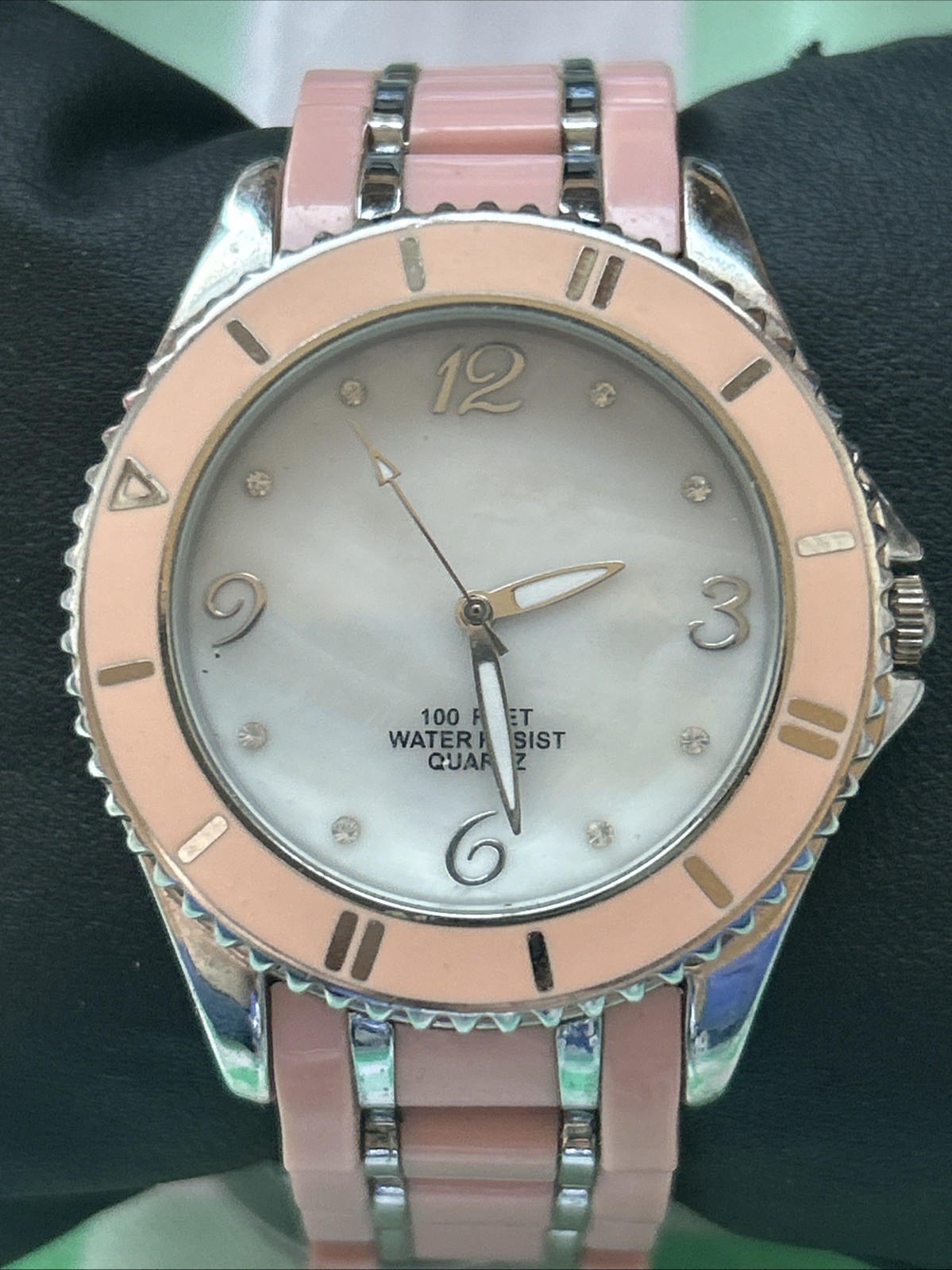 MOP Dial Pink Bezel And Band Women’s Quartz Watch