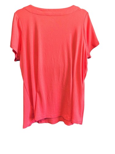 Avenue-18-20 Pale Orange/Salmon Short Sleeve Tunic Top Square Neck Plus Size - Imagen 2 de 3