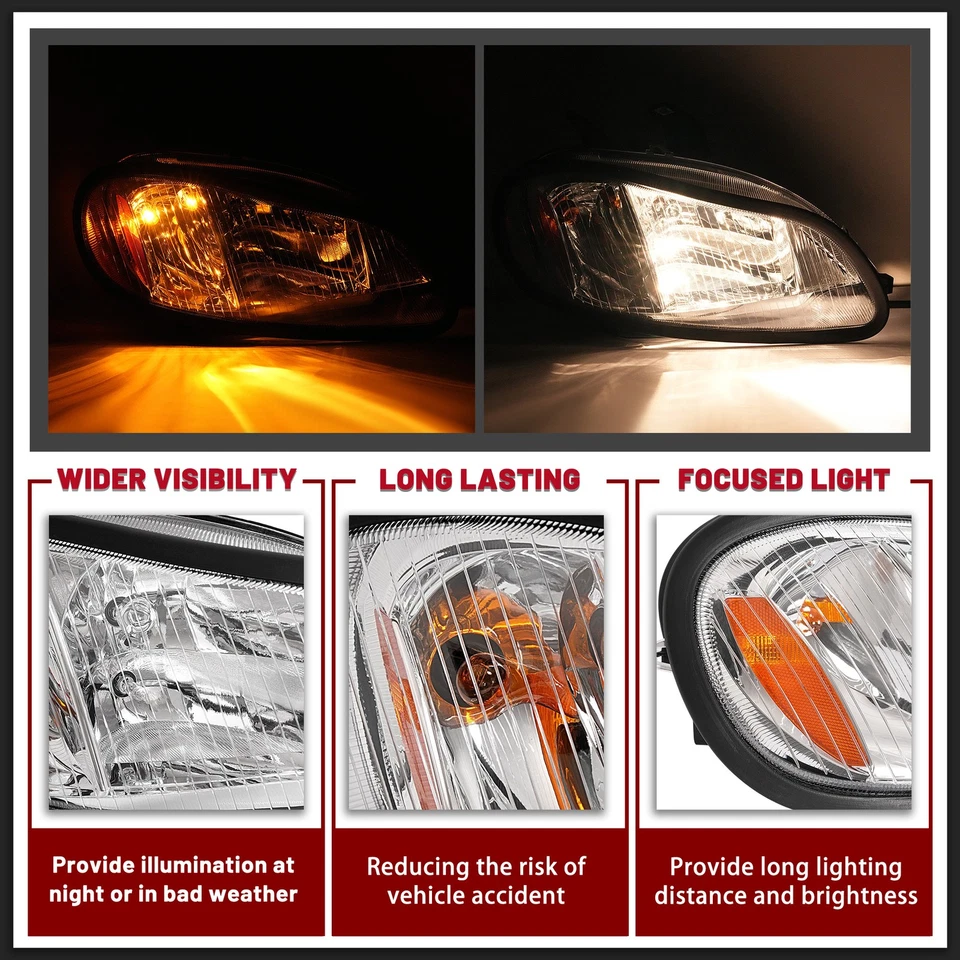 Juego de pares de faros cromados izquierda y derecha para Freightliner M-2 M2 03-18 Foto 3 de 4