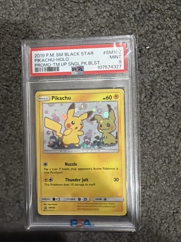 2019 Pokémon Pikachu SM162 Black Star Promo Holo (Team Up) PSA 9