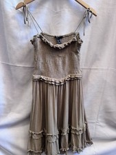 Forever 21 Medium Beige Mini Sundress With Tie Adjustable Straps