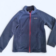 pre-own Columbia Girls' Fleece Jacket sz L 10-12y Blue Pink Full Zip Outdoors