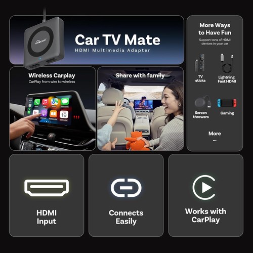 OTTOCAST Car TV Mate Pro with Wireless CarPlay Multimedia Adapter with HDMI - Picture 5 of 11