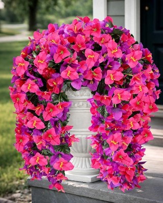 Artificial Flowers for Outdoors   2 Bundles of UV-Resistant Artificial Bou