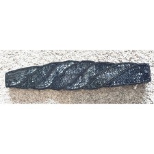 Vintage Black Sequin Beaded Elastic Waist Belt Rayon Satin SM Evening Glam