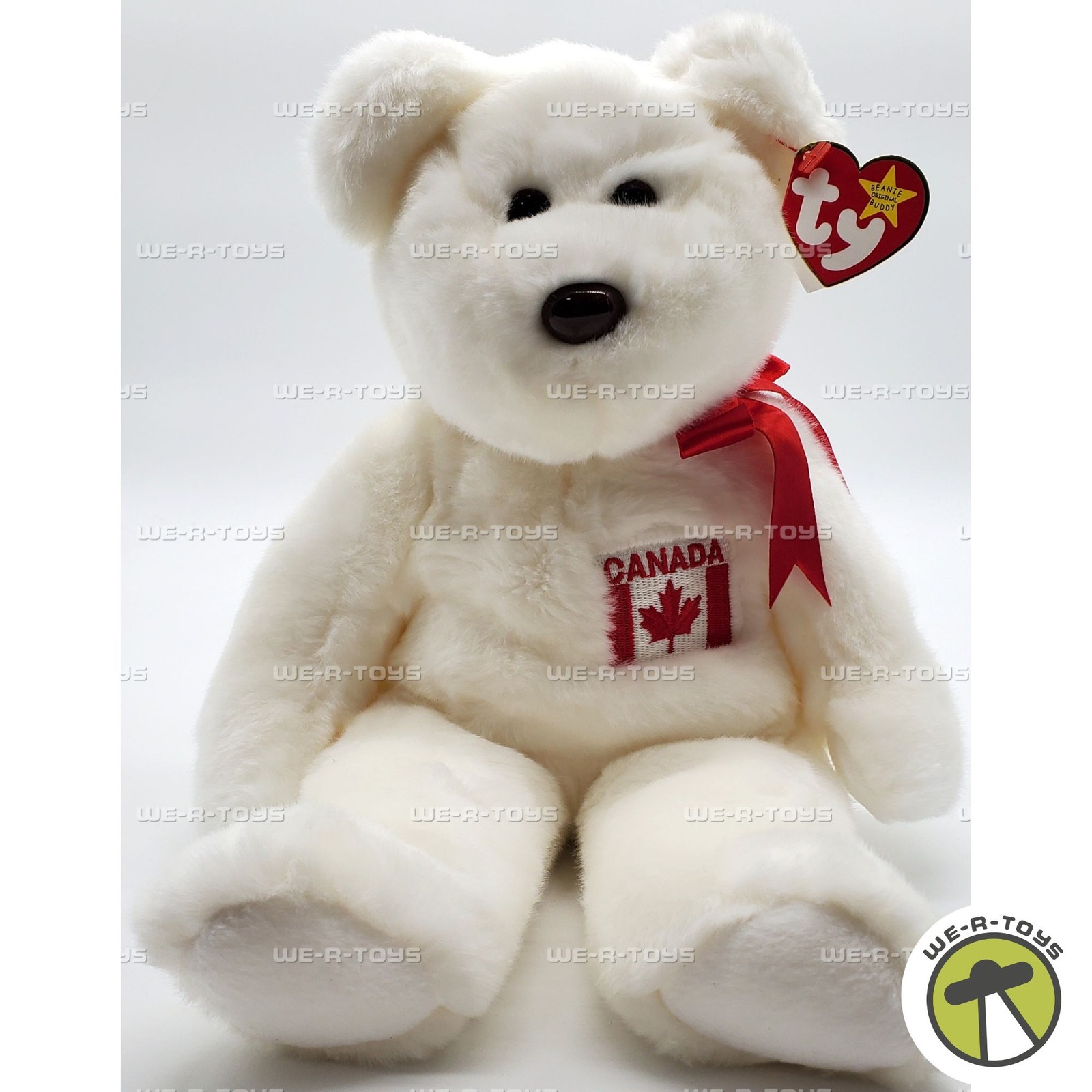 Ty Beanie Buddies Maple the Bear White Plush Canada Exclusive 1999
