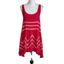Intimately Free People Womens Voile & Lace Trapeze Slip Dress Sz Small Pink