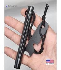 HUGE 5 x 1/2" FERRO ROD Fire Starter Survival Striker Flint + Emergency Paracord