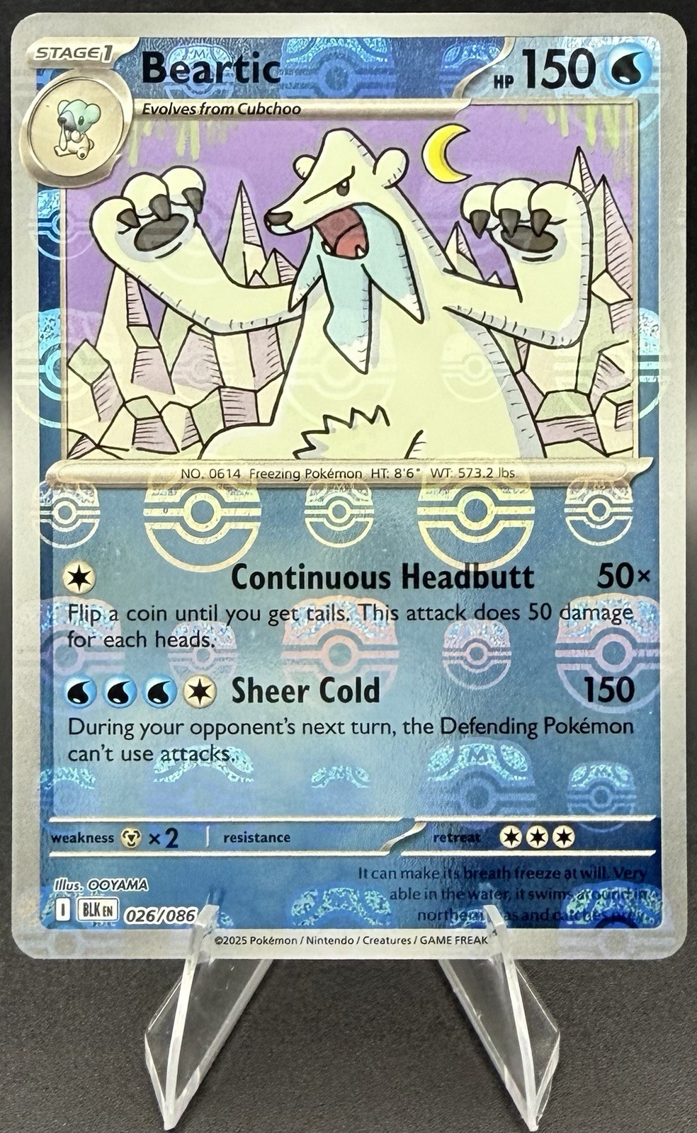 Pokemon - Beartic (Master Ball Pattern) 026/086 - SV: Black Bolt (BLK) - NM