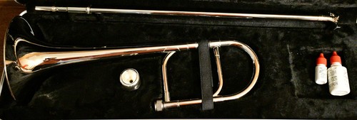 MOZ Alto TROMBONE Nickel - Hard Case and Mouthpiece - Ready to play Student ALTO