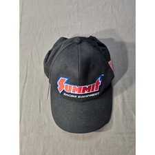 Summit Racing Equipment Hat Black Baseball Cap Embroidered Logo American Flag