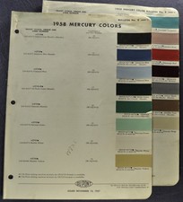 1958 Mercury Paint Chip Colors Sheet Monterey Montclair Park Lane Wagon Original 1958 Mercury Paint Chip Colors Sheet Monterey Montclair Park Lane Wagon Original