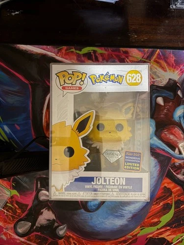 Funko POP! Games Pokemon Jolteon (Diamond Glitter)#628 Exclusive W/Pop Protector