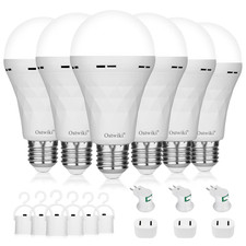Emergency Rechargeable Light Bulbs,6 Pack Battery Operated Backup Light Bulb for