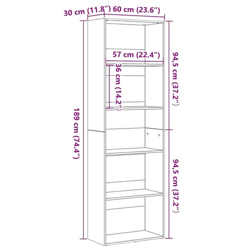Modernes Bücherregal | Aktenregal | Büroregal | Highboard | Standregal | 60x189 - Bild 85 von 106