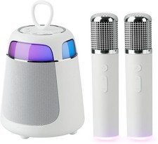 Mini Karaoke Machine with 2 Wireless Microphones Portable Karaoke Machine for...