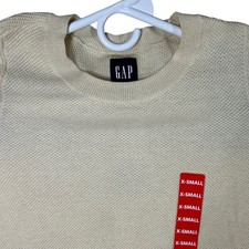 GAP Womens Oyster Gray Seedstitch Crewneck Sweater XS Cotton Blend Brand New
