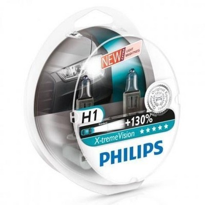 New 2 Philips H1 X-Treme Vision Lights + 12V 55W / +130% Light