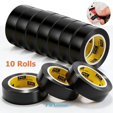 10PK New Electrical Tape Wiring Harness Wire Black, 3/4" W x 33ft L Auto Truck
