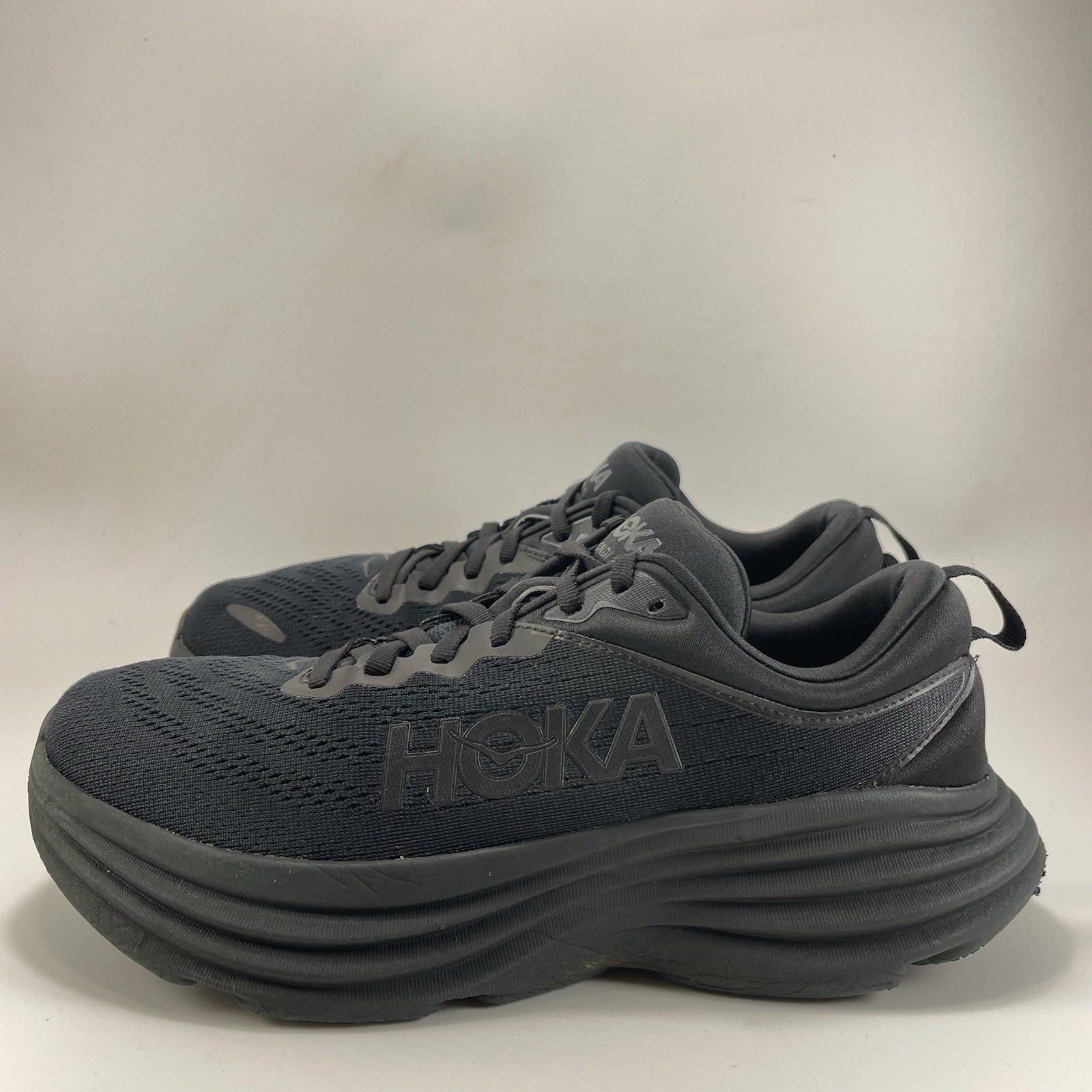 Hoka One One Bondi 8 Running Shoes Womens Size 9.5 B Triple Black Athletic thumbnail 3