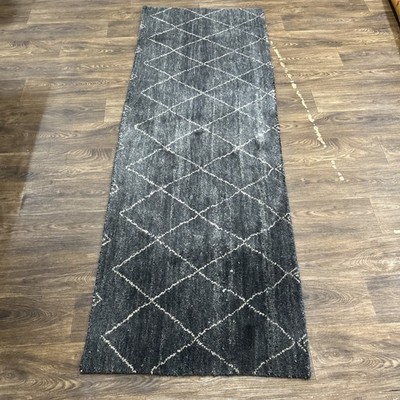 2 10 x 8 ft Antique Moroccan Hand Knotted Natural Blue Runner Wool Rug Cleaned